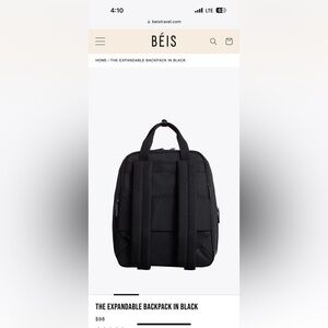 NWOT Beis Expandable Bag